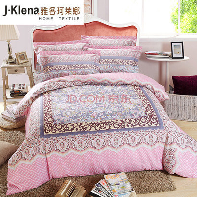 雅各珂莱娜家纺(jacoklena) 13372全棉活性印花四件套 纯棉床上用品 洛奇 2米床图片-