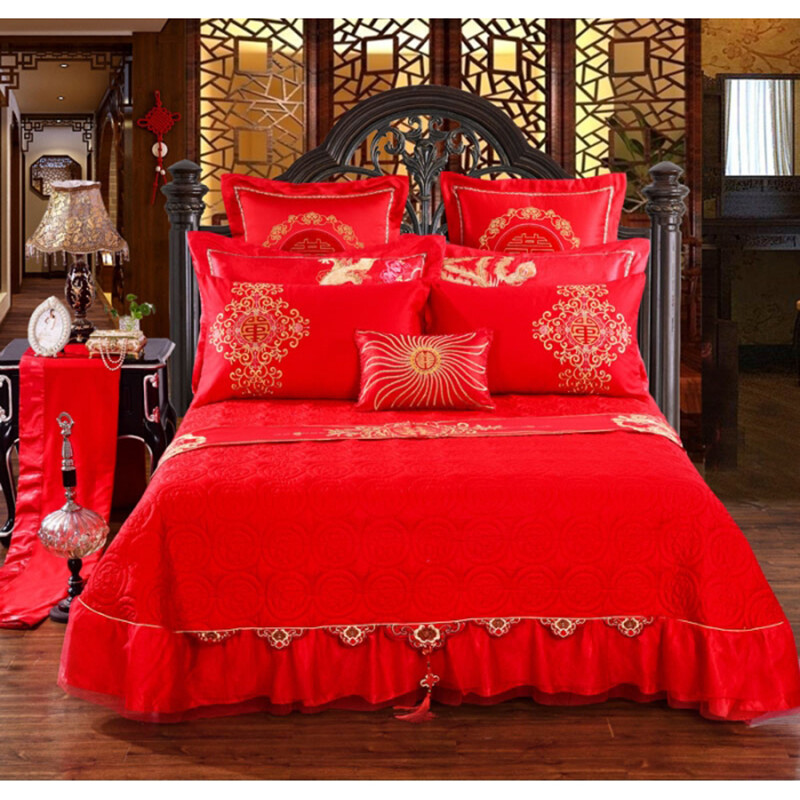 龙凤呈祥，喜结连理——棒佳家纺婚庆十件套全棉贡缎床上用品评测